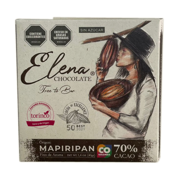 Elena Chocolate en barra 70% Cacao
