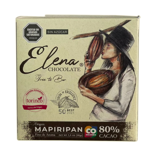 Elena Chocolate en barra 80% Cacao